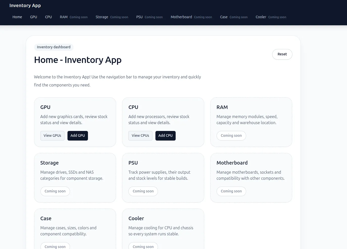 Projekt: Inventory App