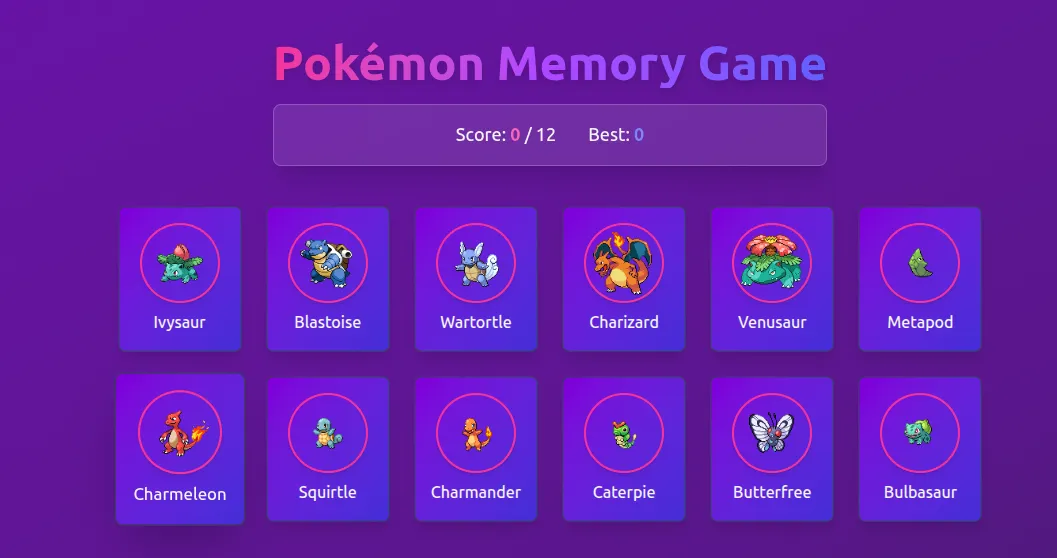 Projekt: Pokémon Memory Game
